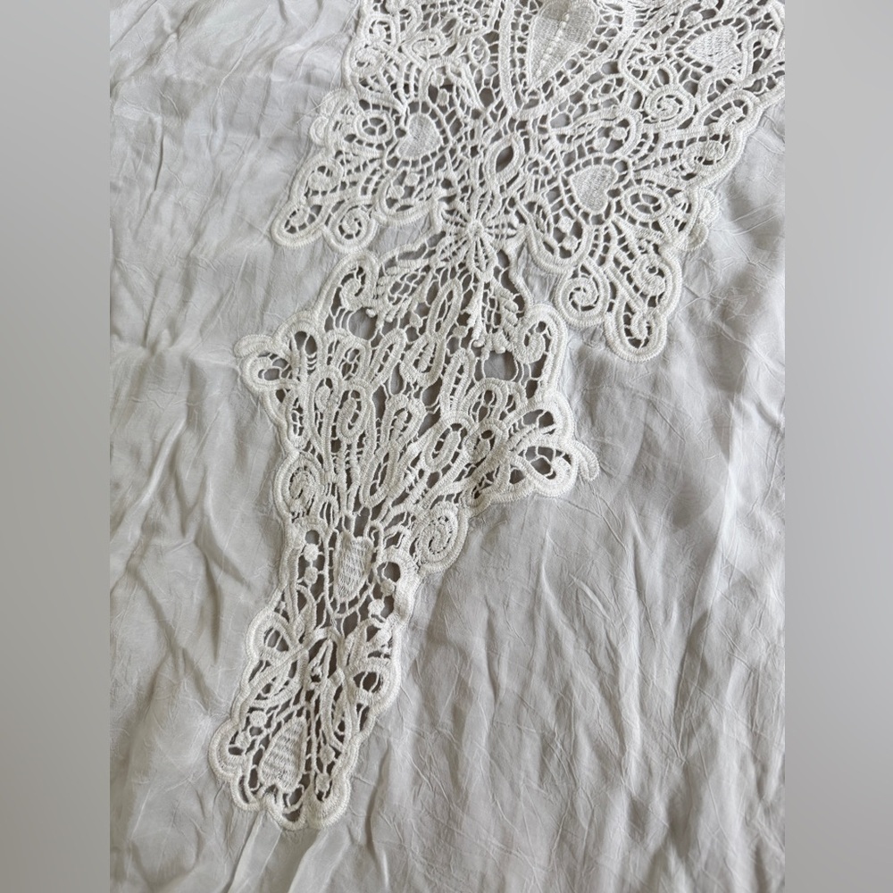 Johnny Was Tunic Blouse Lace Embroidered Ivory Sz XL Cottagecore Prairiecore - Picture 13 of 16